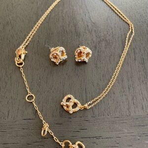 Kate spade Gold Jewelry Set with Earrings and Necklace
